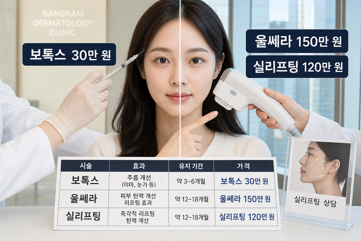 강남 피부과 주름 개선 비용 비교 가이드