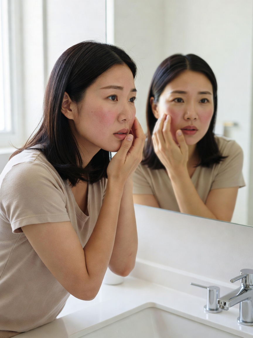 강남 기미 레이저 회복 기간을 준비하는 피부 관리 모습